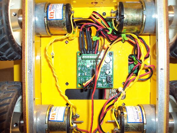 Robot Bottom View � Exposed Electronics and Motors